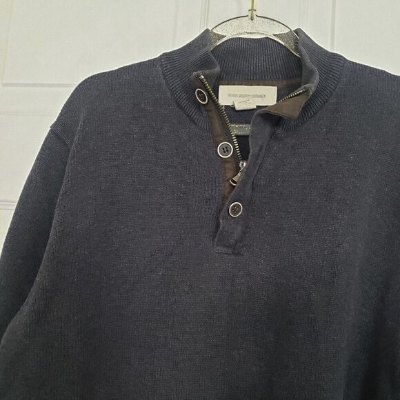 Frederik Anderson Copenhagen Sweater 1/4 Button Zip Pullover Mens Size Large - Picture 2 of 8